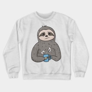 Grumpy Sloth with Coffee Morning Grouch Crewneck Sweatshirt